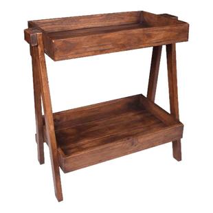 木制架子置物多层收纳架厨房卫生间折叠桌面免安装柚木落地置物架