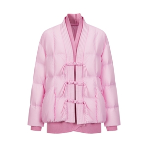 摩萨克冬90白鹅绒典雅新中式双门襟盘扣短款外套羽绒服女