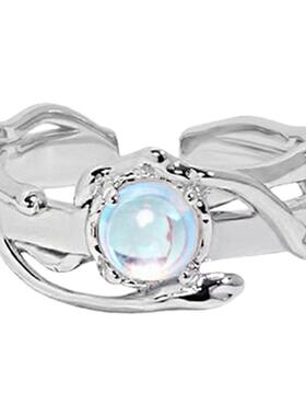 wind不规则月光石可调女戒