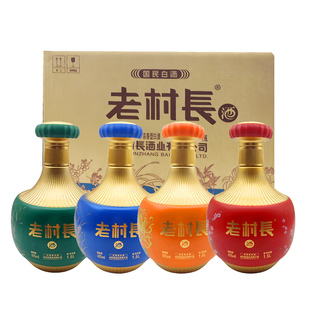 老村长酒梅兰竹菊大坛酒45度浓香型白酒1.5L*4坛整箱装纯粮酿造