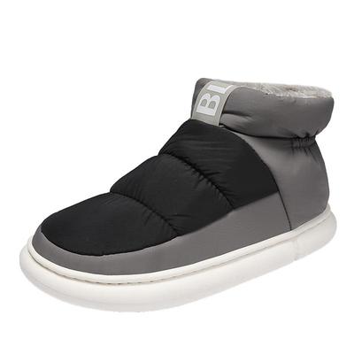 棉拖鞋男款冬季居家加绒加厚保暖包跟棉鞋男童外穿羽绒面包雪地靴