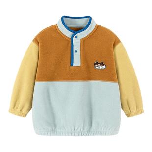 【抗静电】迷你巴拉巴拉男女童宝宝摇粒绒卫衣2025冬新品保暖上衣