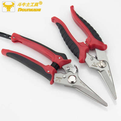 斗牛士PVC线槽剪多功能电子剪电工剪刀电子剪8寸不锈钢薄铁皮剪刀