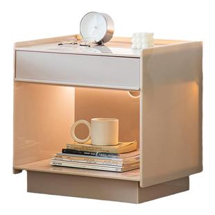 亚克力创意设计床头柜现代简约床边小柜轻奢高级感卧室柜中古风