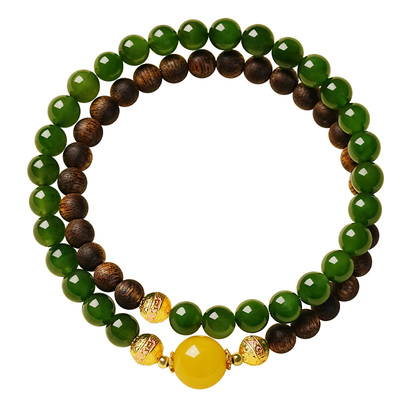 宫里上新奇楠沉香天然碧玉手链