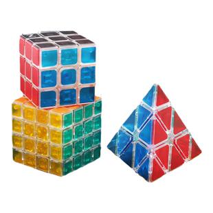 透明魔方夜光荧光初学者二三3四4五5阶金字塔全套儿童益智块玩具