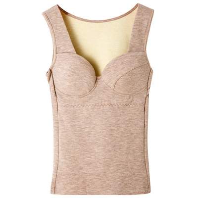 宁馨曼保暖桑蚕丝V领性感女背心