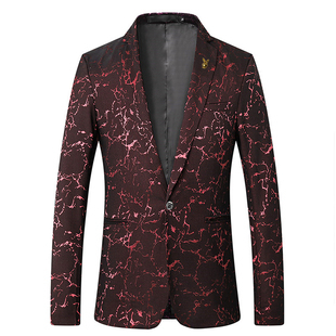 花花公子春秋季男士休闲西服男青年韩版修身潮流帅气西装外套上衣