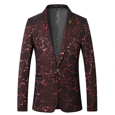 花花公子休闲西装外套男修身西服