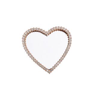 新款爱心镜子贴粘贴式手机背贴镶钻心形玻璃镜子补妆镜子随身携带