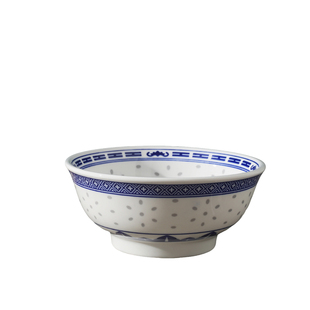 老式米粉青花瓷玲珑碗 中式复古釉下餐具 可定制logo陶瓷专用面碗