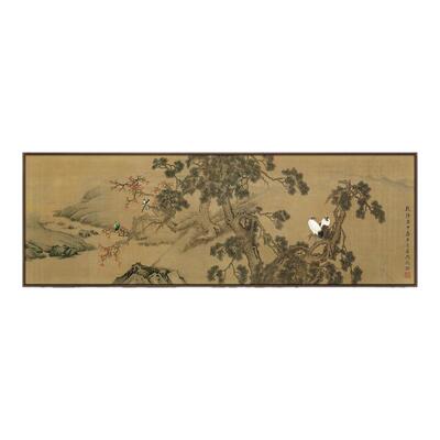 新中式客厅沙发背景墙百鸟朝凤