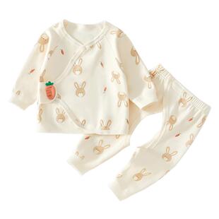 新生婴儿衣服春秋分体套装纯棉初生宝宝春装保暖内衣开裆裤a类男9