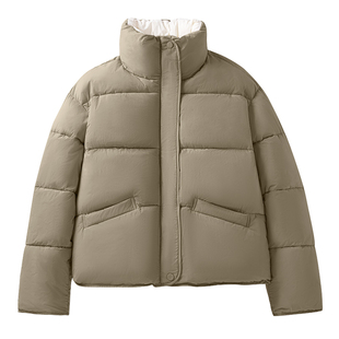 NOB真维斯短款立领棉服女冬季新款小个子加厚保暖面包服上衣外套