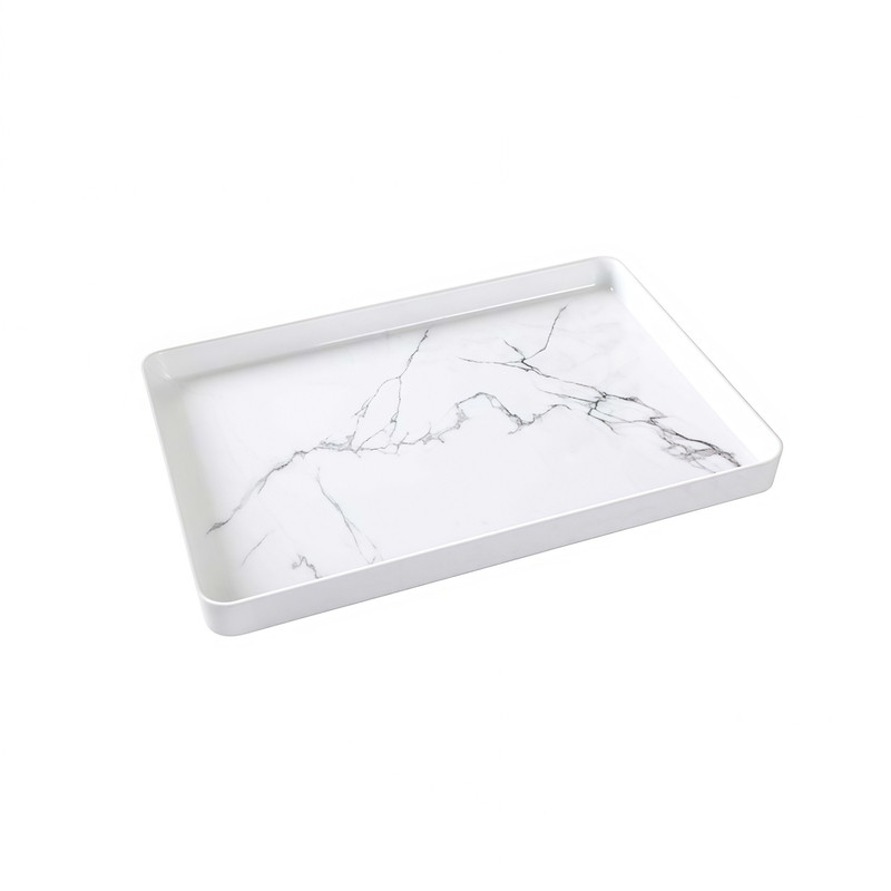 北欧茶盘托盘长方形家用高端水杯放置盘密胺高级感浴室台面收纳盘