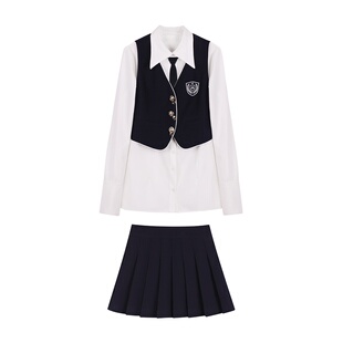 乖乖坏坏 塞纳河畔/春季小众设计真两件叠穿收腰显瘦气质女套装