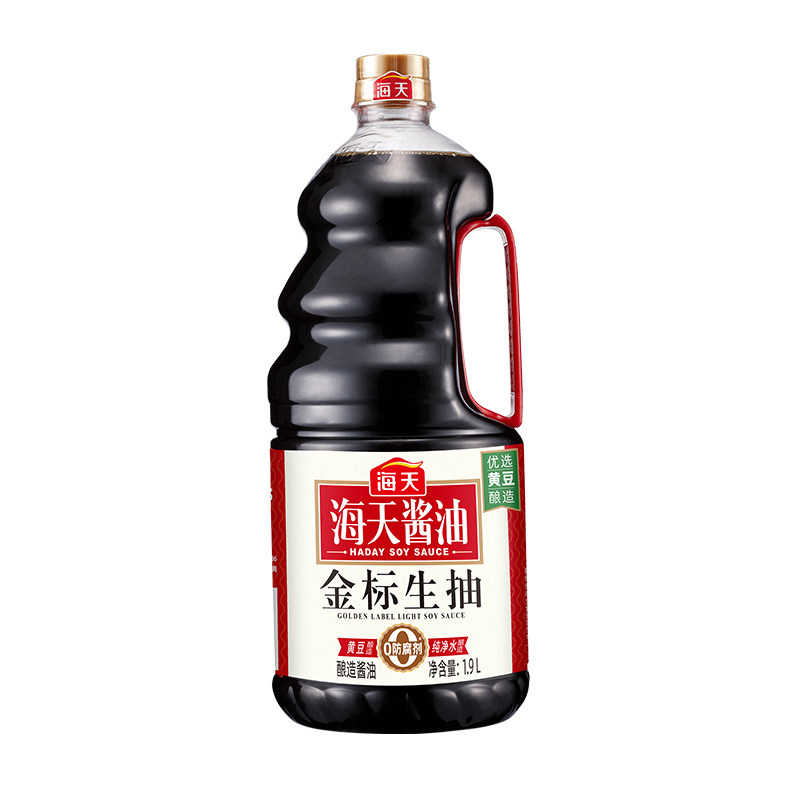 海天酱油金标生抽1.9L大瓶酿造酱油炒菜凉拌调料家用商用调味品