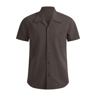 【泡泡纱古巴领】平圆方中复古衬衣短袖衬衫T恤男夏季休闲半袖