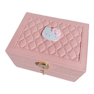 新款三层首饰盒戒指项链耳环手表黄金饰品收纳盒防尘收纳首饰盒