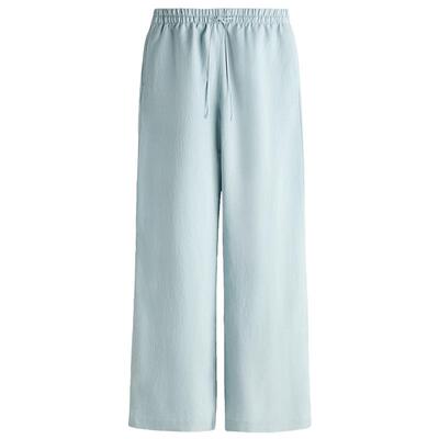 HM女装裤子2026夏季新款亚麻混纺宽松直筒户外出游长裤1259065