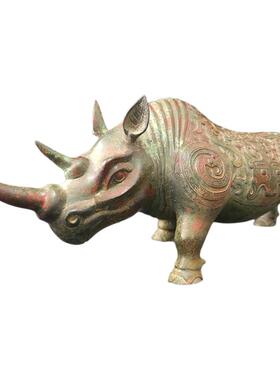 青铜犀牛尊摆件开业送礼