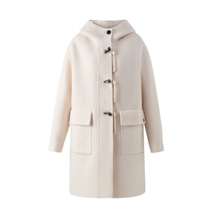 【美丽诺羊毛】Eland衣恋毛呢外套女甜美风中长款加厚大衣冬季款