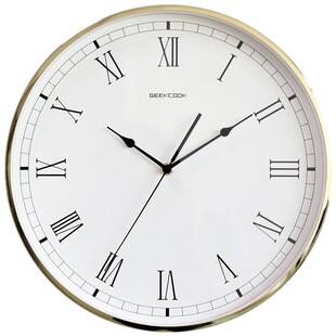 挂钟客厅家用时尚罗马字石英钟现代简约金属钟表北欧时钟圆形挂墙