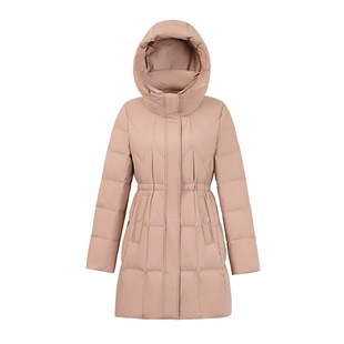 雪中飞羽绒服女2025新款妈妈中长款小个子洋气修身连帽保暖防寒服