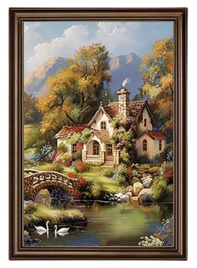 欧式客厅沙发背景墙装饰画风景画