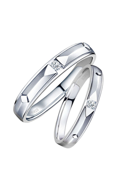 爱之所向莫桑钻情侣对戒可刻字