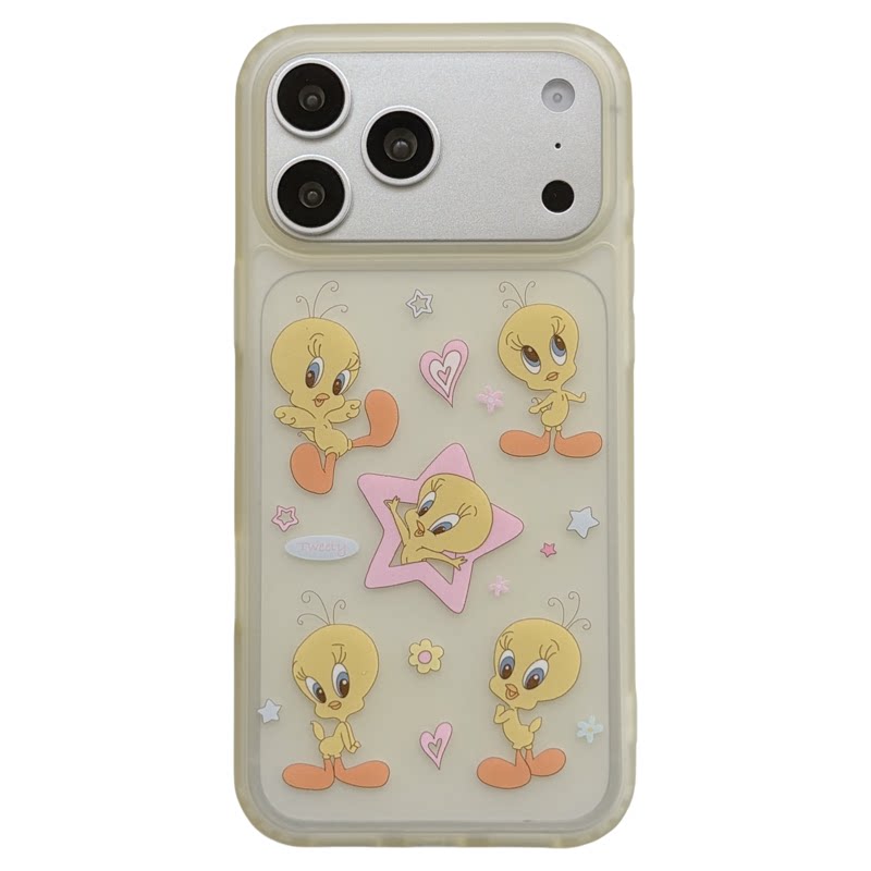 jze 磨砂透黄色崔迪小鸭适用苹果17ProMax手机壳带挂绳iphone16pro新款17女款15pro卡通可爱14全包防摔手机套