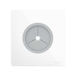 德力西空白面板带出线孔家用86型穿线口面板开关装饰盖板穿孔盲板