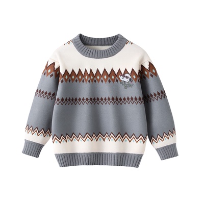 史努比男童秋冬毛衣2025新款儿童冬季加绒针织衫男孩加厚打底上衣