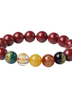 2026五路财神紫金砂高含量转运手链男士女士精品朱砂手串福气手链