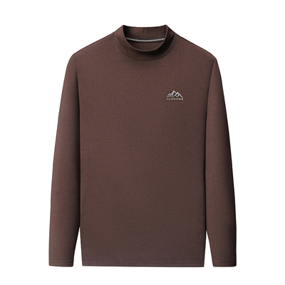 啄木鸟加厚德绒长袖t恤男半高领