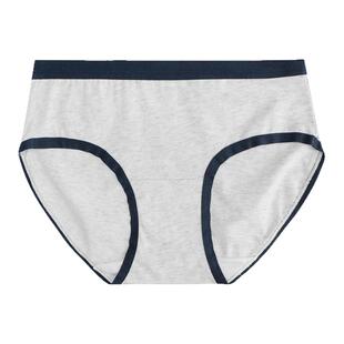 馨帮帮Bra 学院风卡通小熊内裤女纯棉裆中腰弹力不夹臀舒适三角裤
