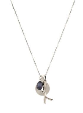 阿玛尼男士圆形吊牌珍珠吊坠项链