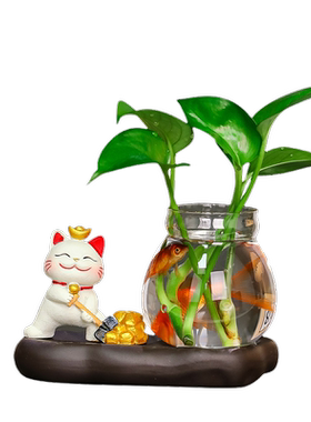 驭速可爱躺赢招财猫创意花瓶