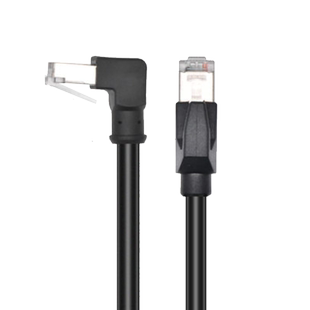 永定Profinet伺服以太CAT6A工业屏蔽网线90度弯头直角RJ45拖链线
