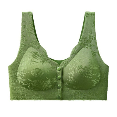 焕丽女王新国风浮雕提花前开扣聚拢防下垂提拉背心式无痕内衣文胸