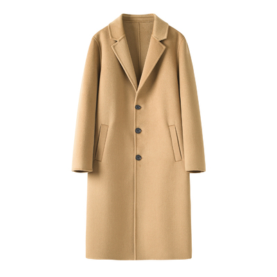 100%羊毛过膝中长款双面羊绒大衣