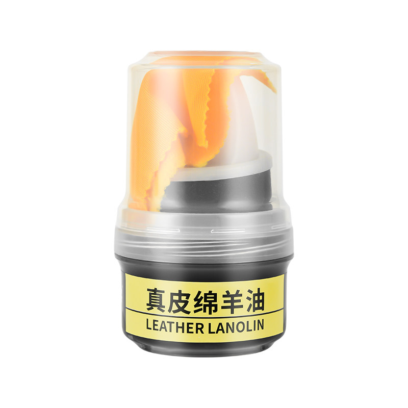 真皮保养绵羊油自带海绵擦抛光布