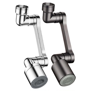 德系全铜机械臂万向水龙头卫生间洗脸盆旋转延伸起泡洗头防溅神器