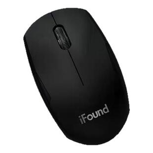IFOUND办公商务笔记本台机电脑无线鼠标电脑配件黑色5号电池2.4G