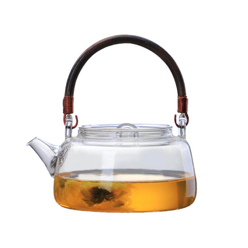 日式藤条提梁壶泡茶壶耐高温玻璃煮茶壶电陶炉专用壶家用烧水壶
