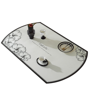 小香风椭圆形桌布防水防油防烫免洗pvc皮革可折叠餐桌垫弧形定制