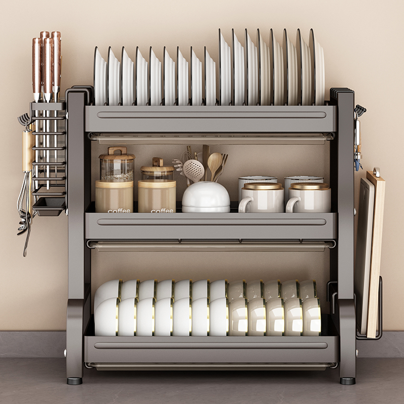 2025新款厨房碗碟置物架多功能家用台面放碗筷盘子沥水餐具收纳盒