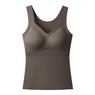 南极人保暖背心女款带胸垫加肥加大码胖mm冬季内搭上衣打底衫内衣