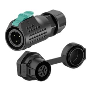 M12航空插头插座EW-LP12螺母2/3/4/5/6/7/8芯面板后置防水连接器