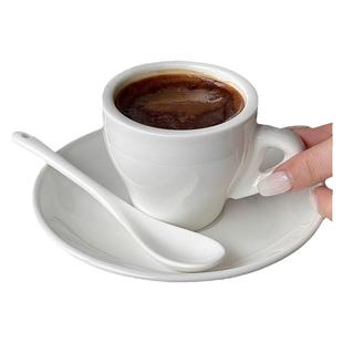 白色意式浓缩杯espresso小杯简约欧式咖啡杯子陶瓷杯杯碟套装80ml
